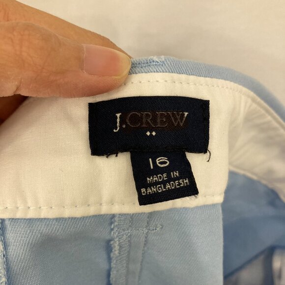 J. Crew size 16 Light Blue Cotton Shorts Comfy Coastal Vacation - Picture 2 of 11